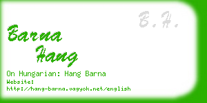 barna hang business card